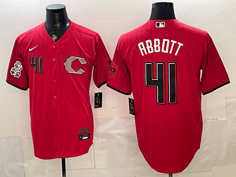 Men Cincinnati Reds #41 Abbott red Nike 2026 MLB Jersey 0518002